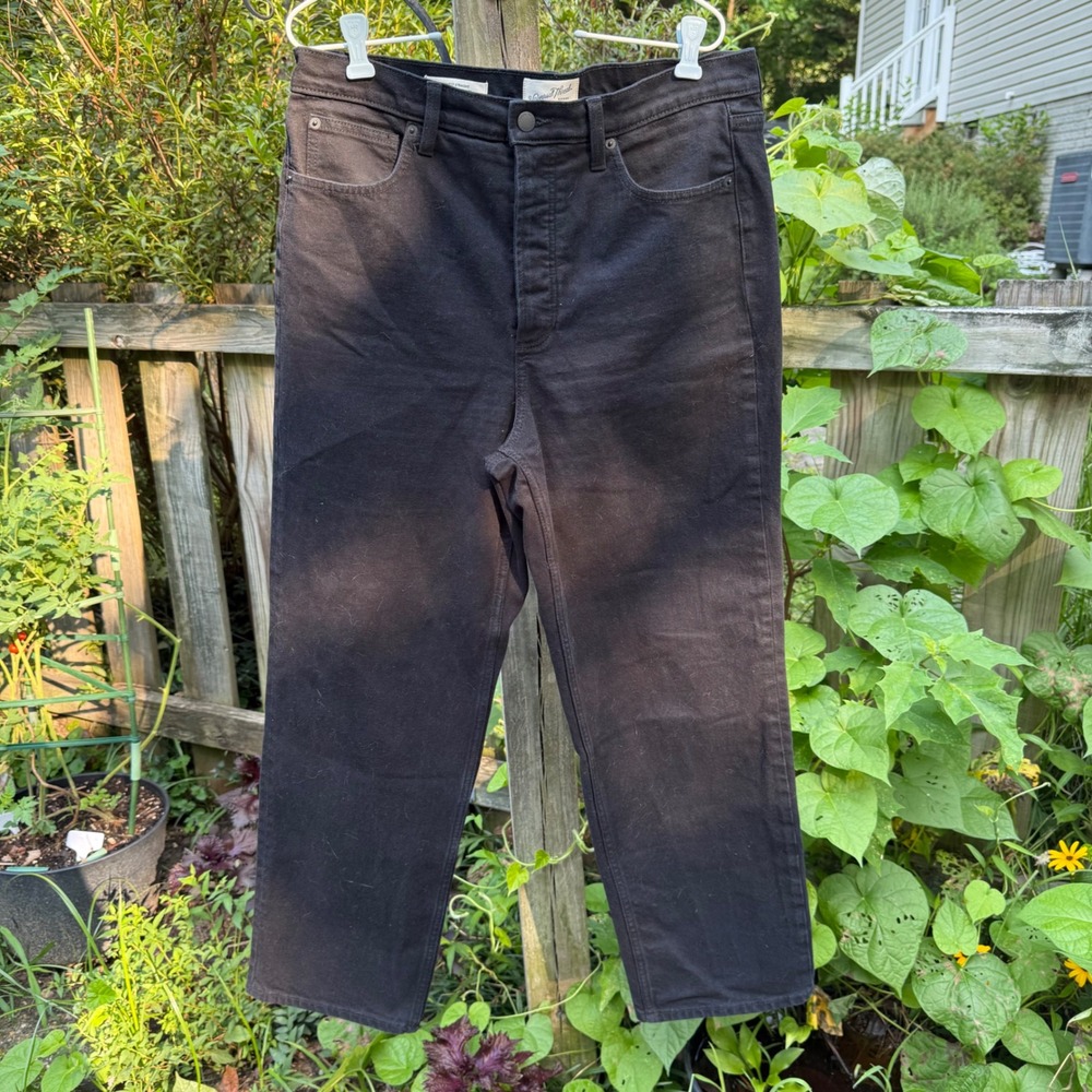 Universal Thread Black High Rise Straight Jeans 12 Button Fly Mom Y2K Denim